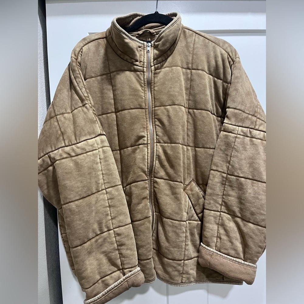 Forever 21 Quilted Brown Teddy Jacket